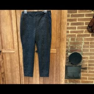 Chicos Ponte Animal Leggings, Grey Heather, Chico’s Size 1 R